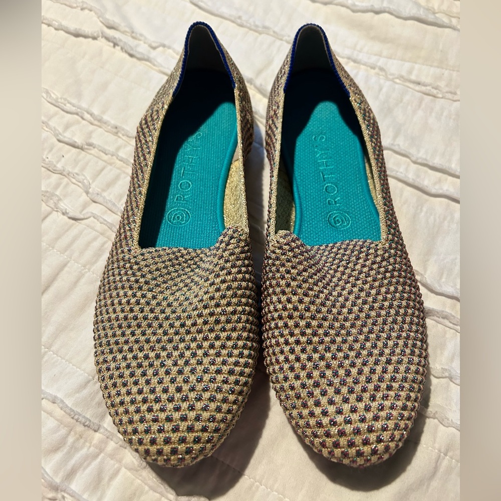 Rothy’s The Loafer Multi Metallic Sparkling Limited Edition Size 10